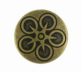 Star Ferris Wheel Antique Brass Metal Shank Buttons - 30mm - 1 3/16 inch