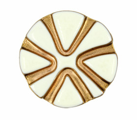 Cream White Sun Ray Antique Gold Metal Shank Buttons - 30mm - 1 3/16 inch