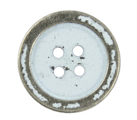 Light Blue Painting Silver Metal Hole Buttons - 23mm - 7/8 inch