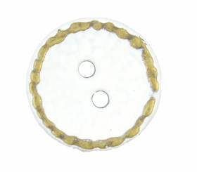 White Brass Hammered Surface Metal Hole Buttons - 15mm - 5/8 inch