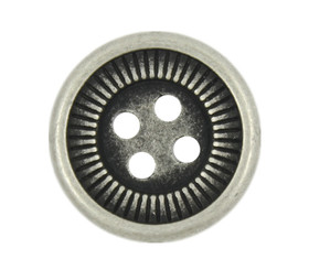 Antique Silver Side Gear Design Hole Buttons - 18mm - 11/16 inch