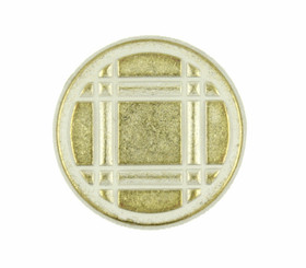 Brass White Lattice Metal Shank Buttons - 25mm - 1 inch