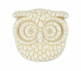 Gold Color Owl with Cracking White Surface Metal Shank Buttons - 16mm - 5/8 inch