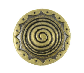Spiral Antique Brass Metal Shank Buttons - 23mm - 7/8 inch
