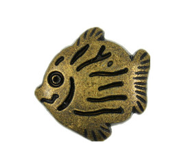 Fish Antique Brass Metal Shank Buttons - 17mm - 11/16 inch