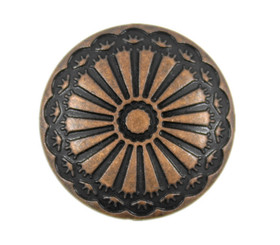 Flower Carving Antique Copper Metal Shank Buttons - 20mm - 3/4 inch
