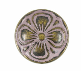 Retro Purple Brass Clover Shank Metal Button - 15mm - 5/8 inch