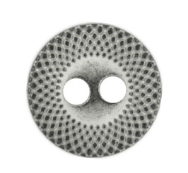  Interweave Gunmetal White Metal Hole Buttons - 15mm - 5/8 inch
