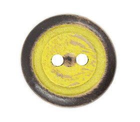 Retro Yellow Brushed Effect Wood Buttons - 17mm - 11/16 inch