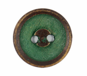 Retro Green Concentric Circles Wooden Buttons - 18mm - 11/16 inch