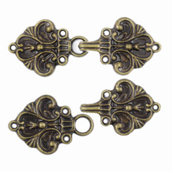 Fleur De Lis Cloak Clasp Hook And Eye Antique Brass Fasteners