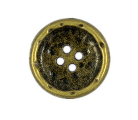 Hammered Surface Thicken Border Design Antiqued Brass Metal Hole Buttons - 22mm - 7/8 inch