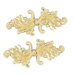 Asymmetric Acanthus Leaf Cloak Clasp Hook And Eye Gold Fasteners