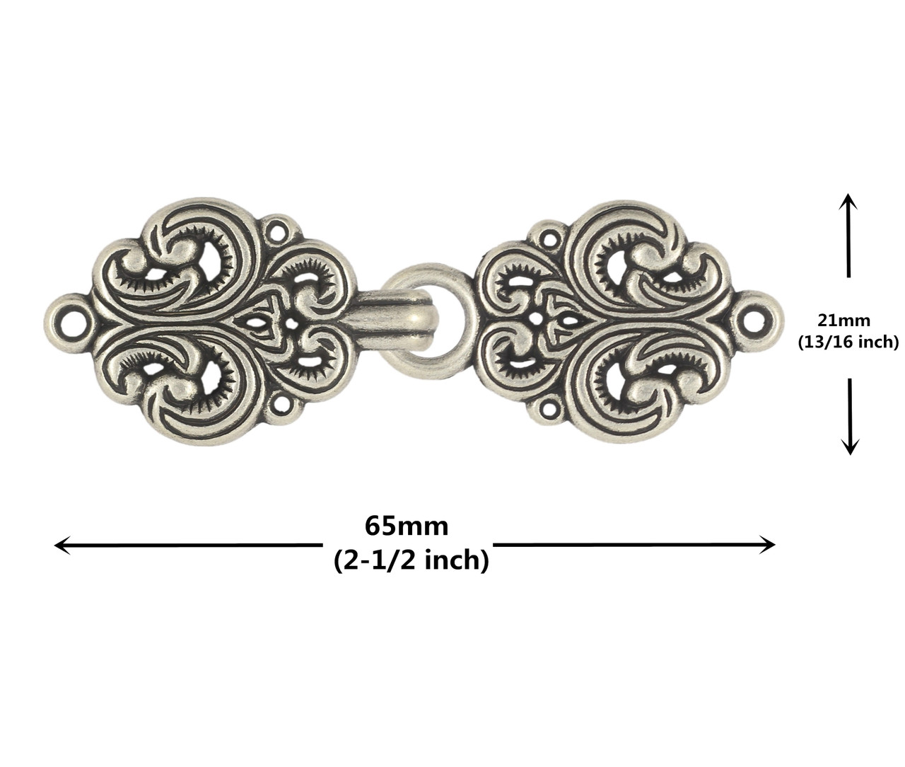 Buy Bezelry 6 Pairs Baroque Spade Hook and Eye Cloak Clasp Fasteners 48mm x  19mm Fastened. (Antique Brass) Online at desertcartKUWAIT