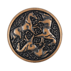 10 Pieces Celtic Horses Metal Shank Buttons. 25mm (1 inch) (Antique Copper)