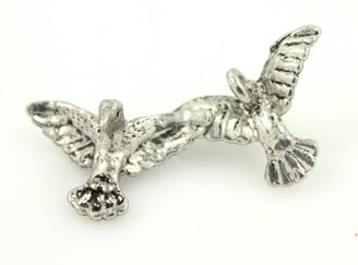 Flapping Hummingbird Metal Shank Buttons in Silver Color - 20mm - 3/4 inch