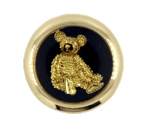 Crystal Enamelled Teddy Bear Gold Metal Shank Buttons - 17mm - 11/16 inch