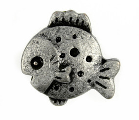Goldfish Antique Silver Metal Shank Buttons - 18mm - 11/16 inch