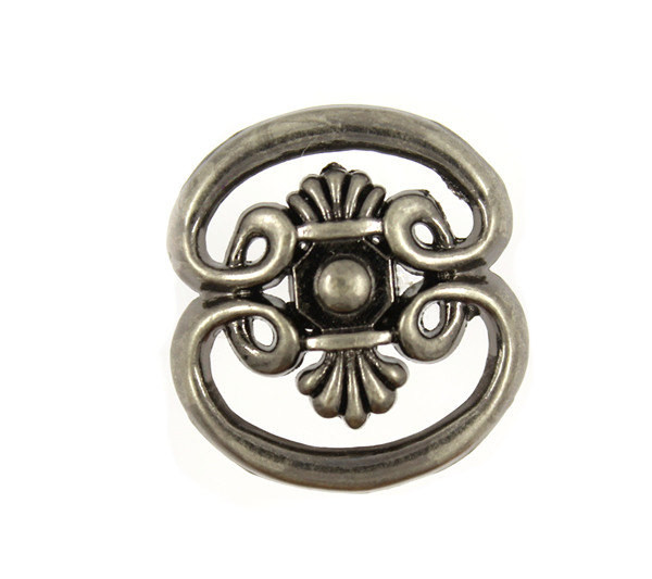 Scrollwork and Pappus Nickel Silver Metal Shank Buttons - 23mm - 7/8 inch