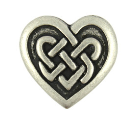 Celtic Knot Heart Antique Silver Metal Shank Buttons  - 20mm - 3/4 inch
