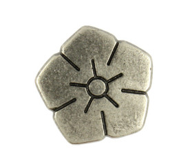 Nickel Silver Pentagon Sakura Metal Shank Buttons - 15mm - 5/8 inch