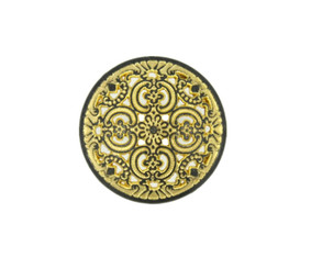 Gunmetal Yellow Openwork Flowery Engraving Metal Shank Buttons - 18mm - 11/16 inch