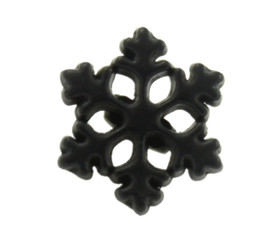 Black Snowflake Metal Shank Buttons - 10mm - 3/8 inch