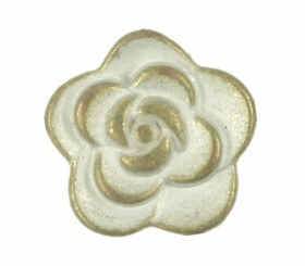 Brass White Patina Color Rose Metal Shank Buttons - 8mm - 5/16 inch