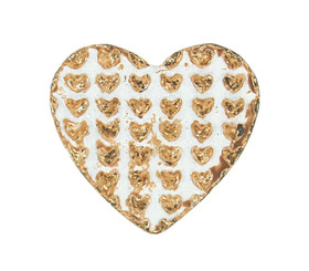 Polka Hearts White Rust Metal Shank Buttons - 20mm - 3/4 inch