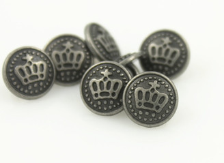 Nickel Silver Crown Metal Shank Buttons - 9mm - 5/16 inch