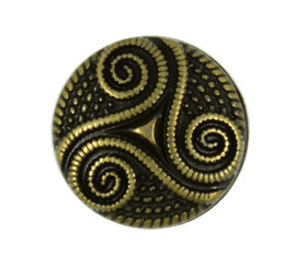 Roped Celtic Triple Spiral Antique Brass Metal Shank Buttons - 11mm - 7/16 inch