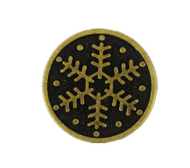 Snowflake Pattern Antique Brass Metal Shank Buttons - 18mm - 11/16 inch