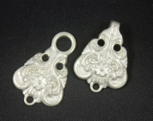 Baroque Swirl Cloak Clasp Silvery White Fasteners.