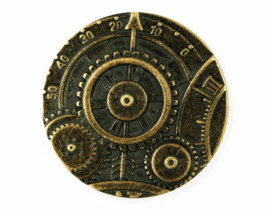 Mechanism Manometer Antique Brass Metal Shank Buttons - 23mm - 7/8 inch
