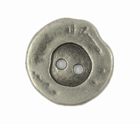 Irregular Round Nickel Silver Metal Hole Buttons - 17mm - 11/16 inch