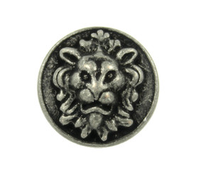 Antique Silver Lion Metal Shank Buttons - 22mm - 7/8 inch