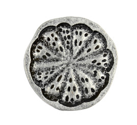 Grapefruit Antique Silver Metal Shank Buttons - 18mm - 11/16 inch