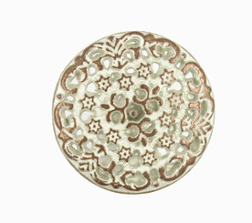 Copper White Patina Hoya flower Metal Shank Buttons - 17mm - 11/16 inch