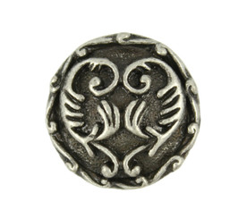 Tribal Wings Metal Shank Buttons in Antique Silver Color - 20mm - 3/4 inch