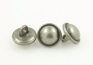 Nickel Silver Domed Metal Shank Buttons - 10mm - 3/8 inch