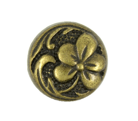 Flower Antique Brass Metal Shank Buttons - 18mm - 11/16 inch