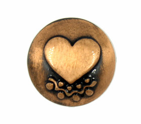 Golden Brass Heart Metal Shank Buttons - 15mm - 5/8 inch