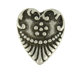 Crest Heart Antique Silver Metal Shank Buttons - 18mm - 11/16 inch