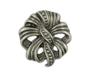 Metal Buttons Elegant Ribbon Knot Metal Shank Buttons in Nickel Silver Color - 20mm - 3/4 inch