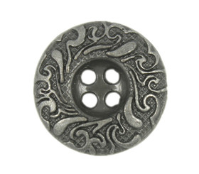 Cirrus Circle Gunmetal Metal Hole Buttons - 16mm - 5/8 inch