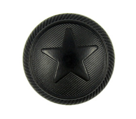 Star Metal Shank Buttons in Black Color - 23mm - 7/8 inch