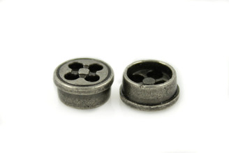 Small Cylindrical Hole Nickel Silver Buttons - 9mm - 5/16 inch