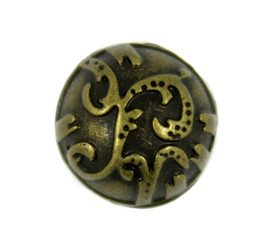 Splash Water Pattern Domed Metal Shank Antique Brass Buttons - 10mm - 3/8 inch