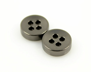 Thick Pearlized Gunmetal Metal Hole Buttons - 11mm - 7/16 inch
