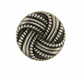 Metal Buttons Swirl Ribbon Knot Metal Shank Buttons in Nickel Silver Color - 23mm - 7/8 inch